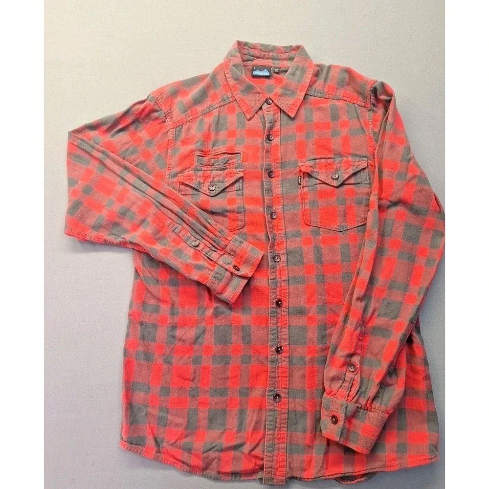 Kavu Flannel Shirt Men's Large Buffalo Plaid‎ Outdoor Lumberjack Camping Hiking